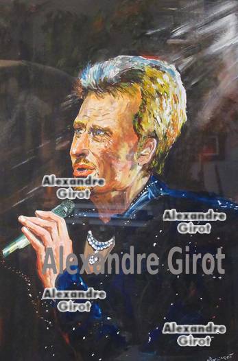 tableau figuratif Johnny Hallyday récital