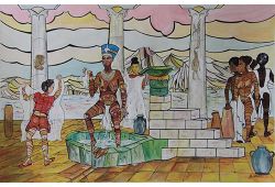 Le Bain de Nefertiti peinture esclave