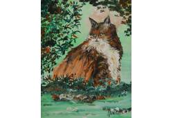 Chat dans le jardin