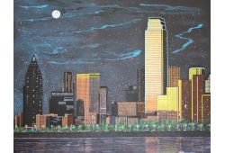 Peinture figurative contemporaine Go night to Dallas