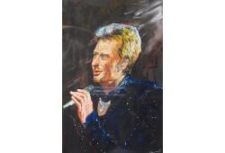 Portrait couleur Johnny Hallyday récital